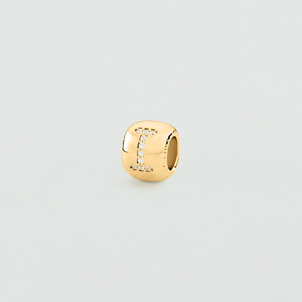 Pendant LUCKY LETTER I - Crystal / Golden - Jewellery  | Agatha