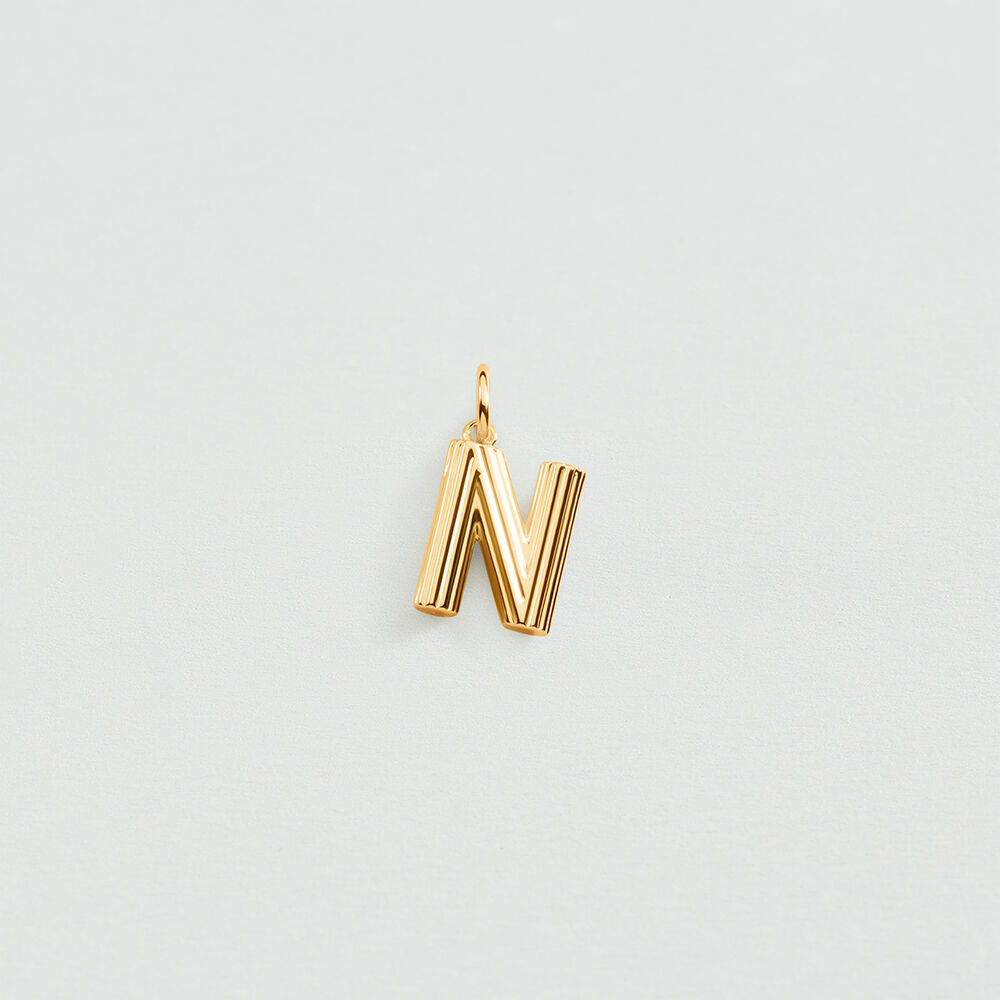 Pendant LETTER N - Golden - Jewellery  | Agatha