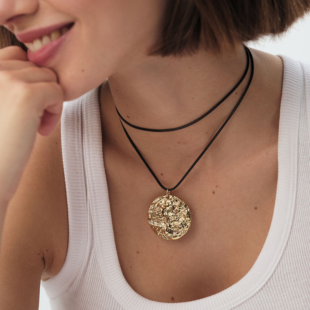 Pendant HAMMERED MEDAL - Golden - All Talismans  | Agatha