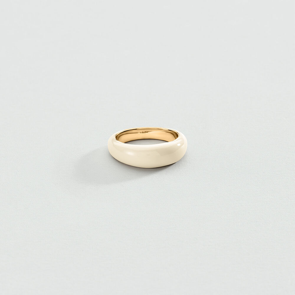 Thin ring LEO - White / Gold - Leo  | Agatha