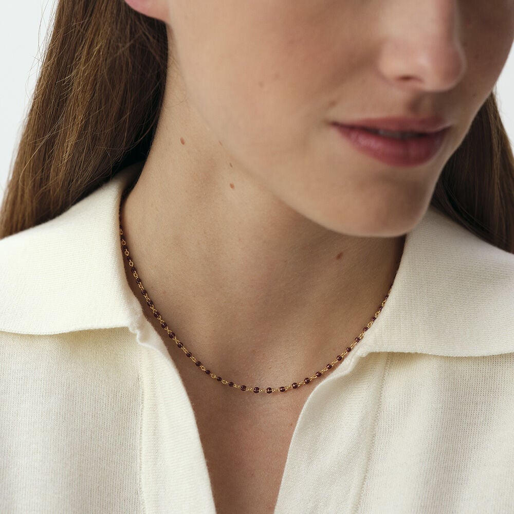 Choker necklace SMARTY - Burgundy / Golden - Choker necklace  | Agatha