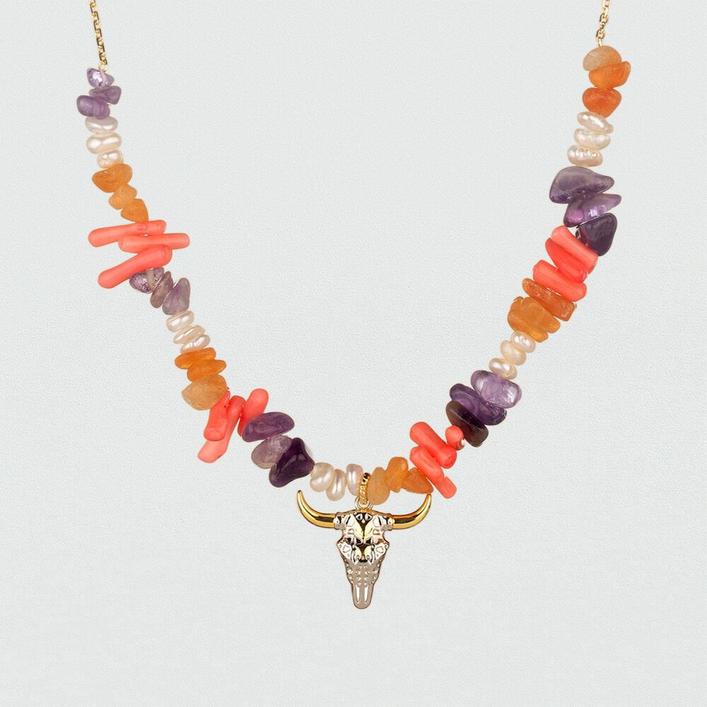 Choker necklace RODEO - Multicolor / Gold - Outlet  | Agatha