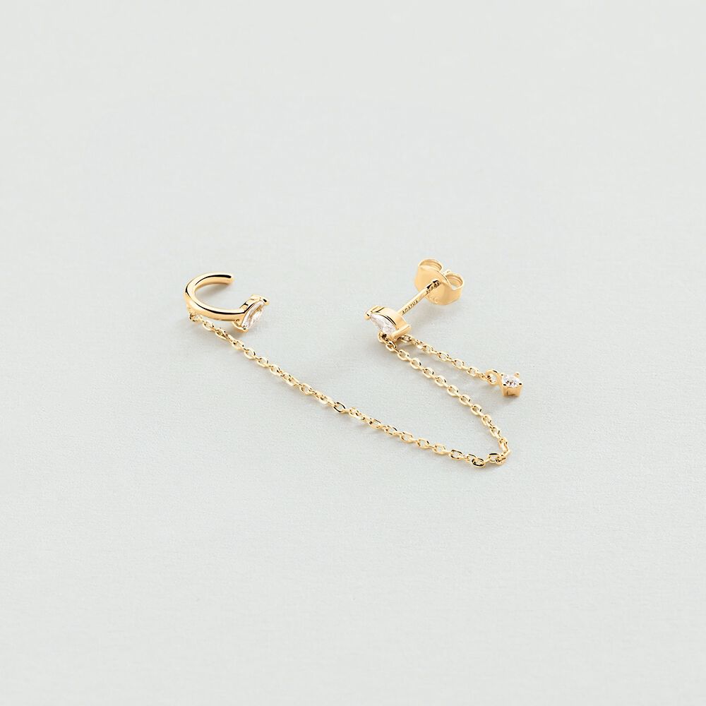 Ear cuff AMAS - Crystal / Golden - Ear cuff  | Agatha
