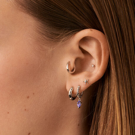 Hoop piercing MAMBA - Lavender / Silver - All jewellery  | Agatha
