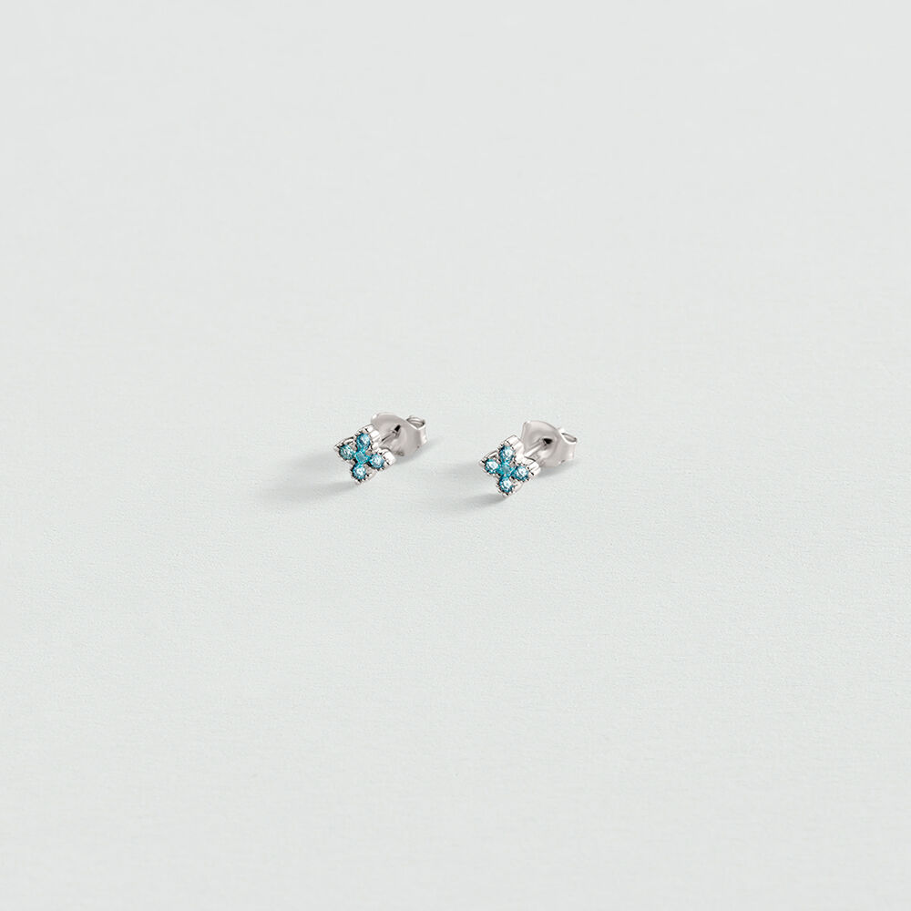 Stud earrings BELOVED - Turquoise / Silver - Earrings  | Agatha
