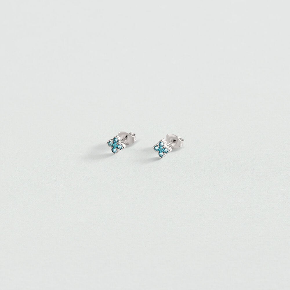 Stud earrings BELOVED - Turquoise / Silver - Earrings  | Agatha