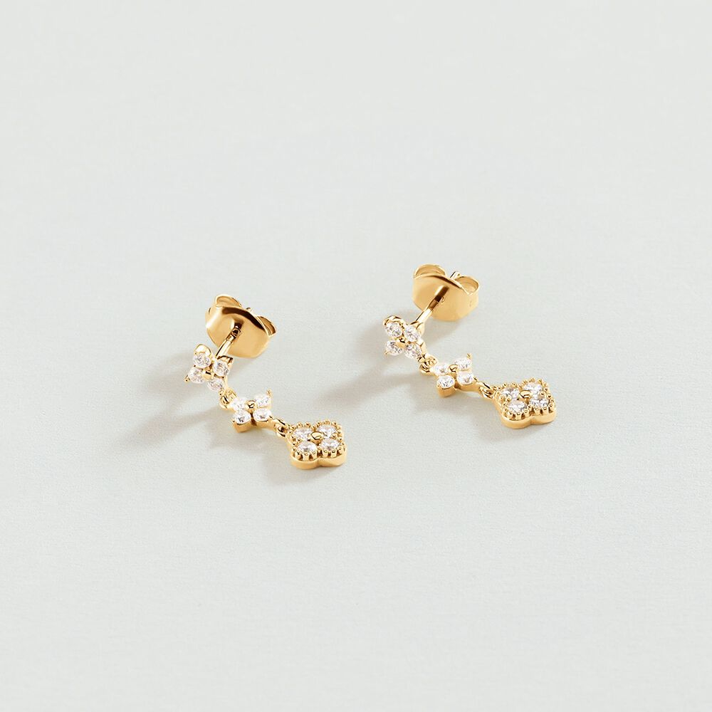 Long earrings BELOVED - Crystal / Golden - Earrings  | Agatha