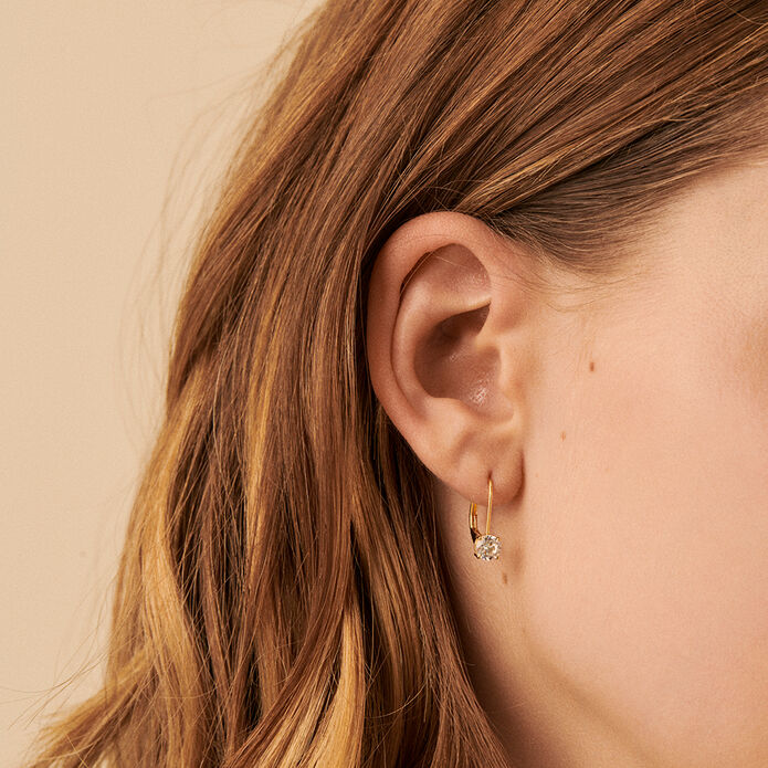 Long earrings SOL - Crystal / Golden - All earings  | Agatha