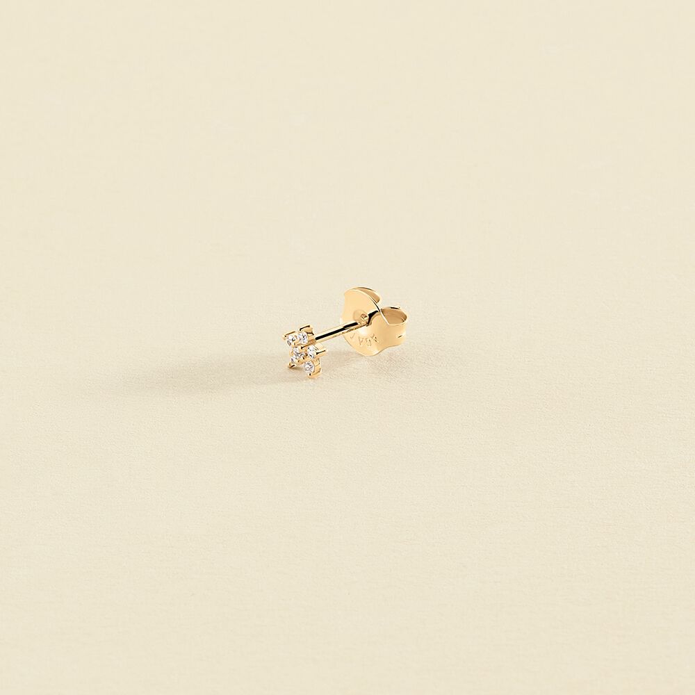 Piercing stud FLOR6 - Crystal / Golden - All jewellery  | Agatha