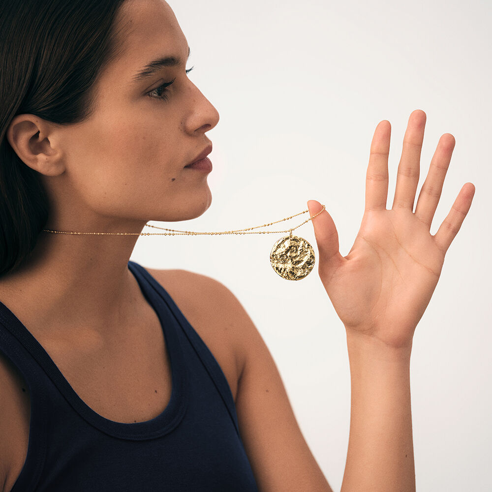 Pendant HAMMERED MEDAL - Golden -   | Agatha