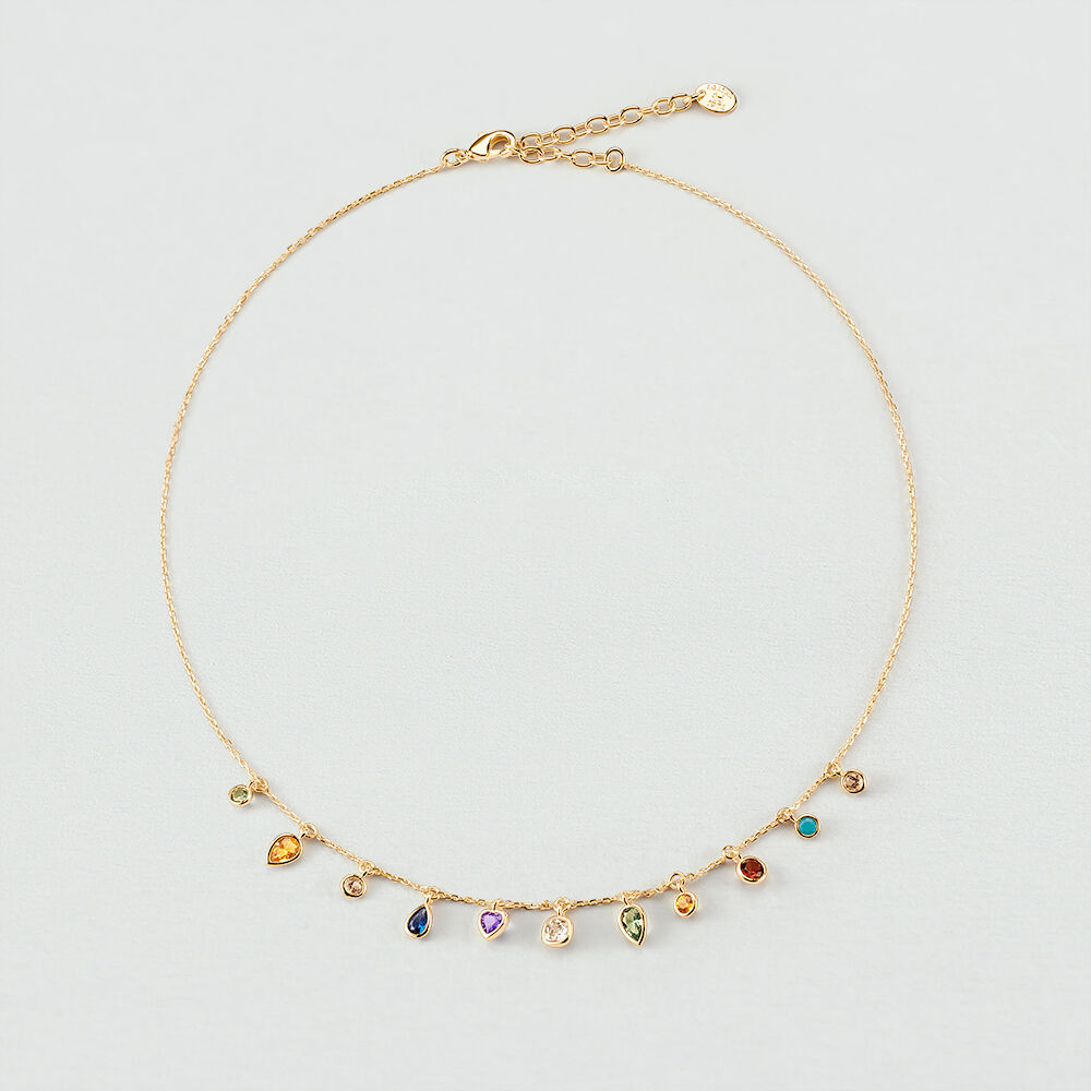Choker necklace CANDY - Multicolor / Gold - Choker necklace  | Agatha