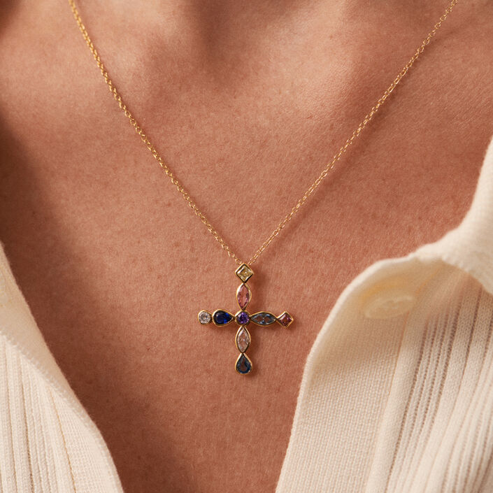 Choker necklace LUCES - Multicolor / Gold - All jewellery  | Agatha