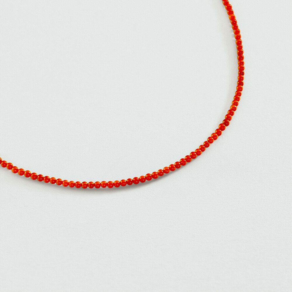 Choker necklace NATURAL STONES - Coral - Choker necklace  | Agatha