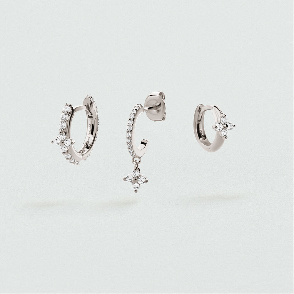 Earring set BELOVED MIX & MATCH - Crystal / Silver - Genuine silver  | Agatha