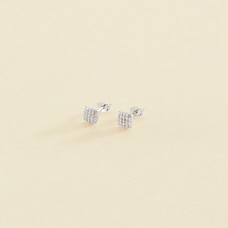 Stud earrings GLORIA - Crystal / Silver - All earings  | Agatha