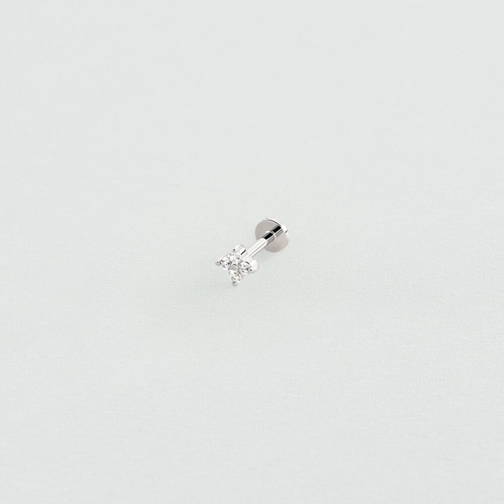 Piercing stud FLOWER MIX & MATCH - Crystal / Silver - Genuine silver  | Agatha