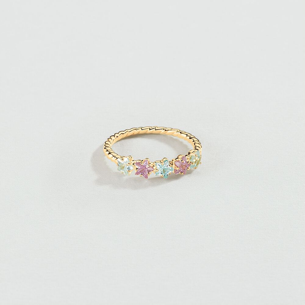 Thin ring SPACEAG - Multicolor / Gold - Jewellery  | Agatha
