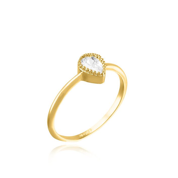 Thin ring DARLING - Crystal / Gold - All jewellery  | Agatha