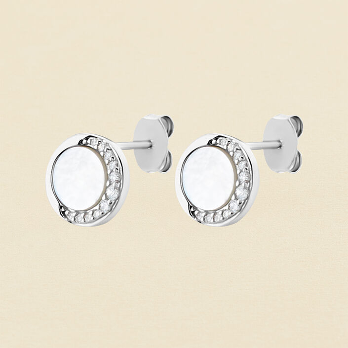 Stud earrings MOONNACR - Pearl / Silver - All earings  | Agatha