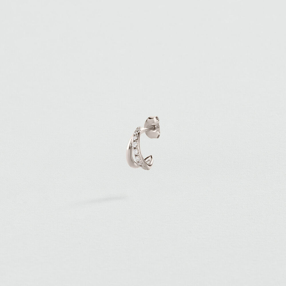Single stud earring MIX & MATCH - Crystal / Silver - Genuine silver  | Agatha