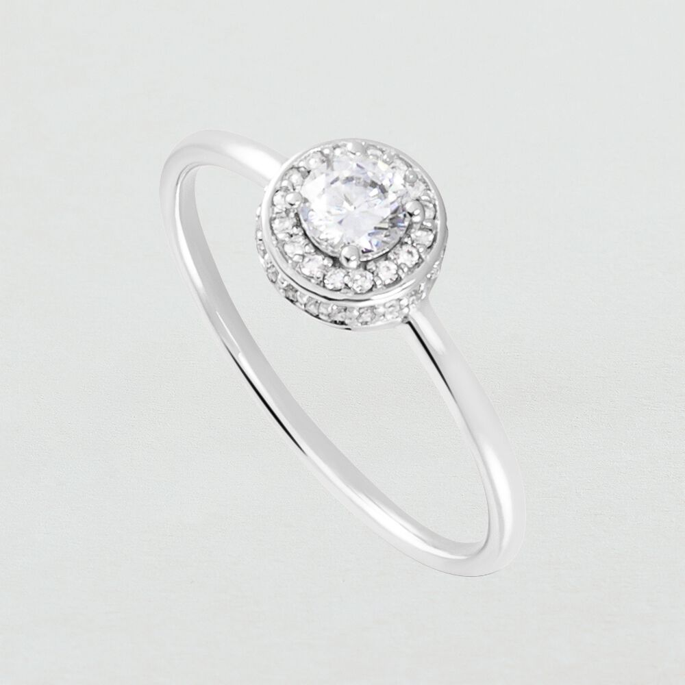 Thin ring IMPERIAL - Crystal / Silver - Outlet  | Agatha