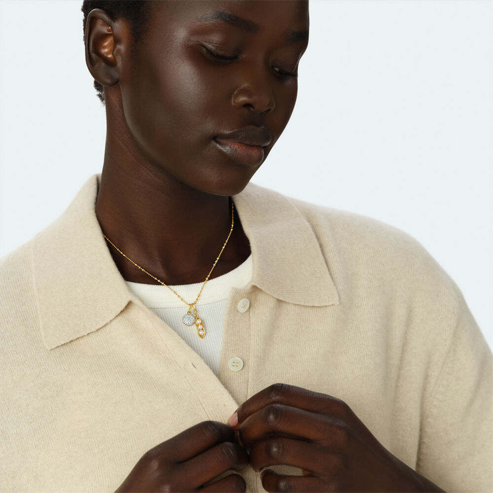 Pendant PAV&Eacute; BALL - Crystal / Golden - Jewellery  | Agatha