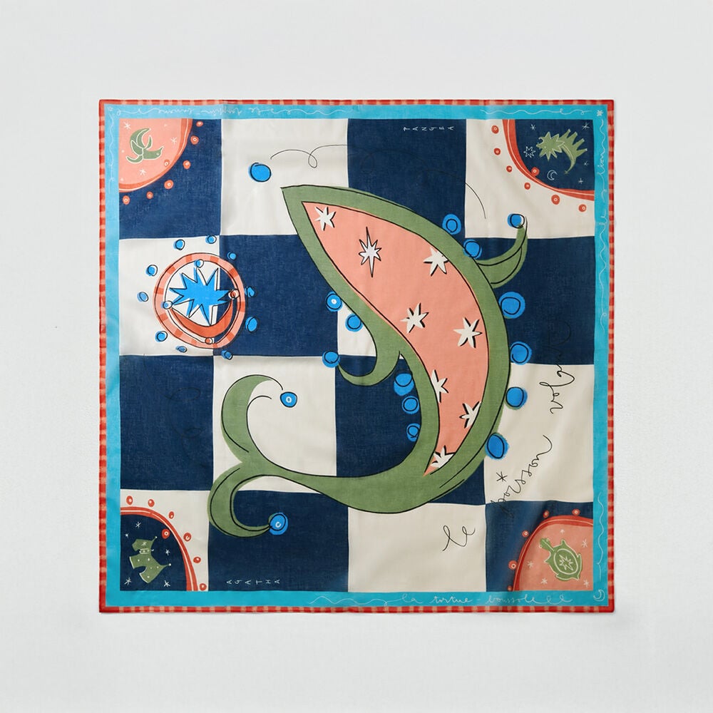 Scarf COTTON PANGEA - Blue / Pink - Accessories  | Agatha