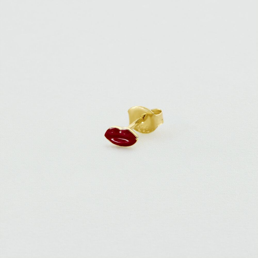 Piercing stud LIPS - Red / Gold - Piercings  | Agatha