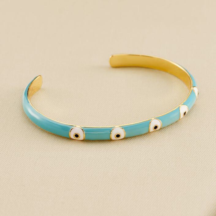 Bangle CYCLADES - Turquoise / Gold - All jewellery  | Agatha