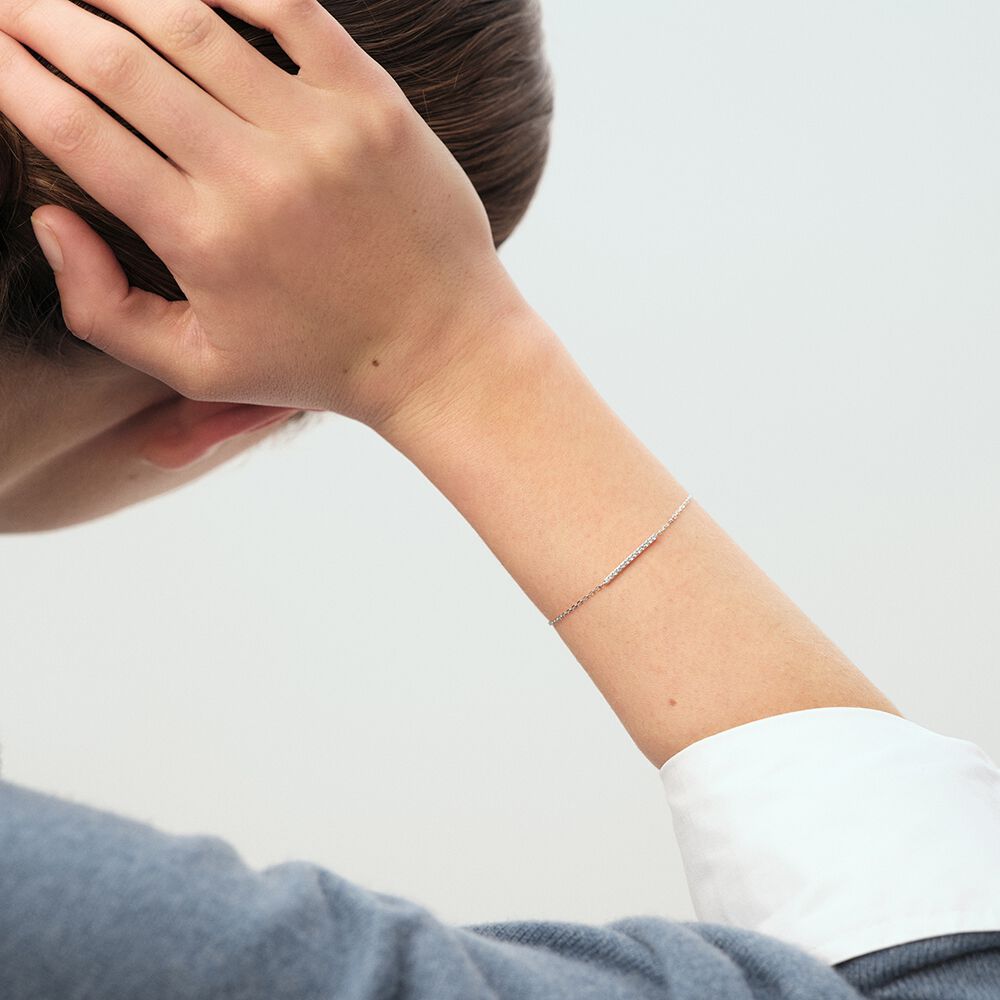 Link bracelet BARSHINE - Crystal / Silver - Genuine silver  | Agatha