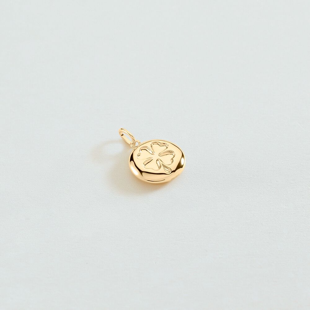 Pendant CLOVER MEDALLION - Golden - Jewellery  | Agatha