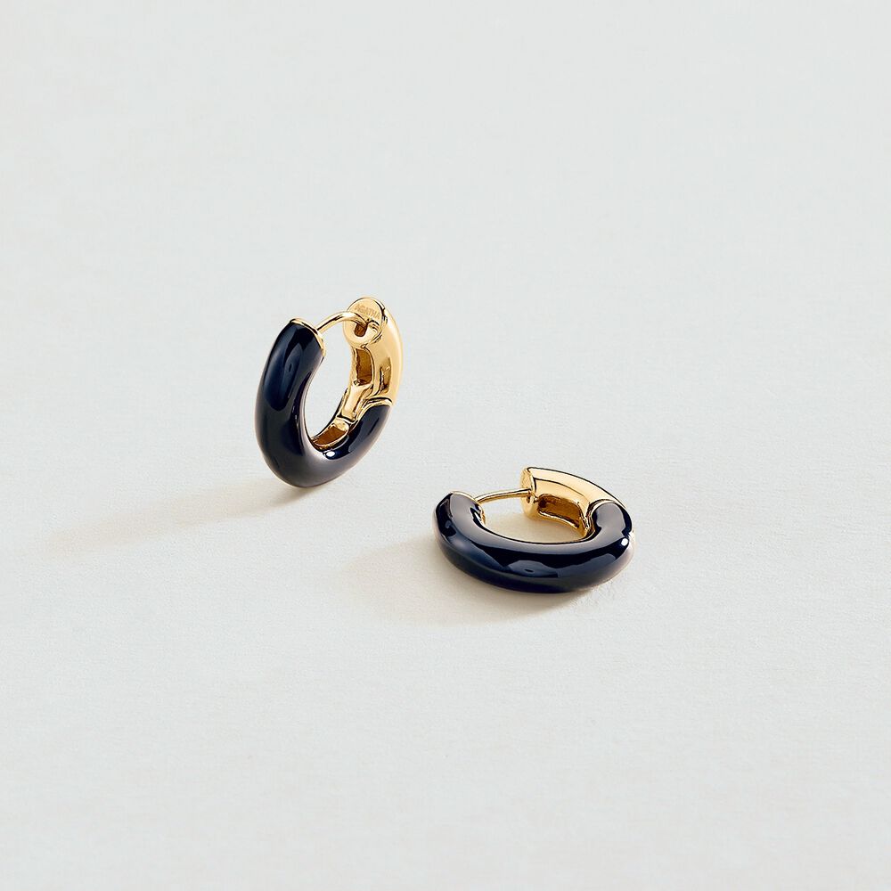Hoops LEO - Marine / Golden - Earrings  | Agatha