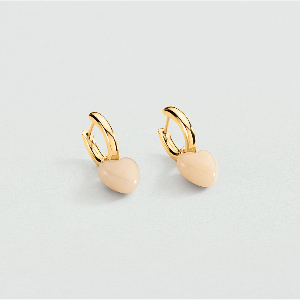 Hoops SACR&Eacute; C&OElig;UR - Ivory / Gold - Earrings  | Agatha