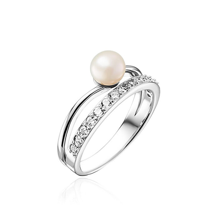 Thin ring MULTA PERLE - Pearl / Silver - All jewellery  | Agatha