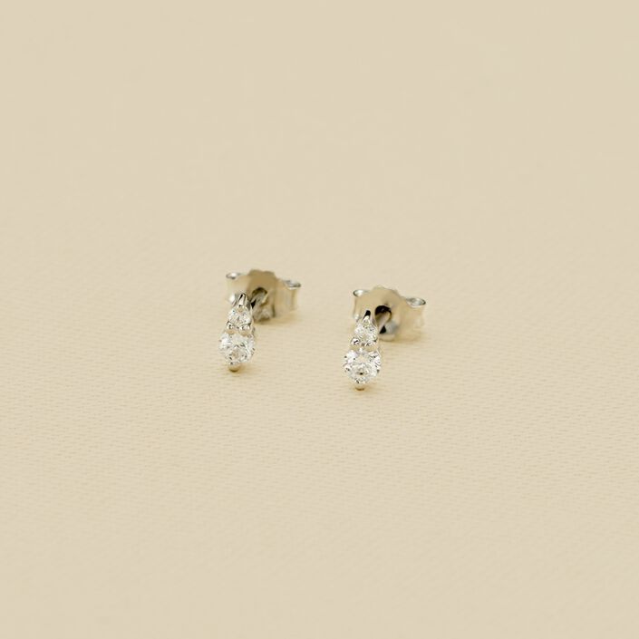 Stud earrings PLEIADES - Crystal / Silver - All earings  | Agatha