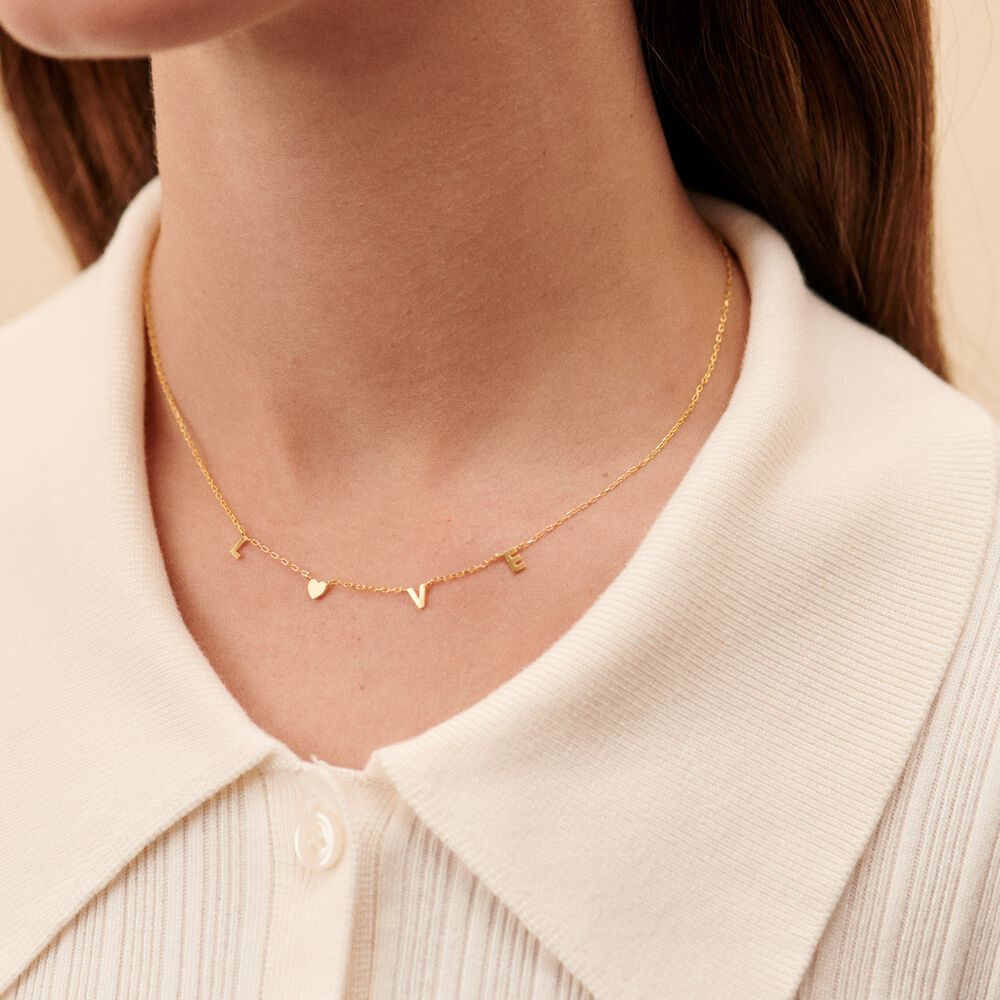 Choker necklace WITH LOVE - Golden - Choker necklace  | Agatha