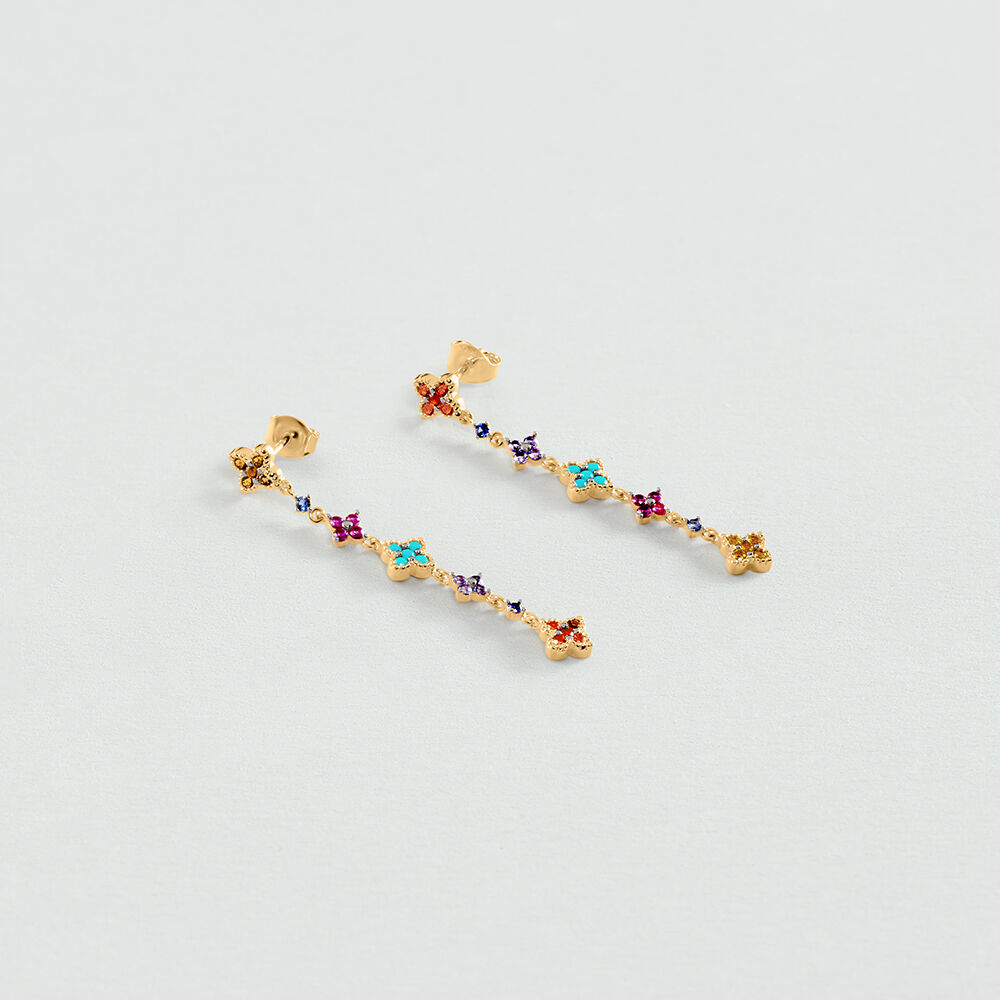 Long earrings BELOVED - Multicolor / Gold - Earrings  | Agatha