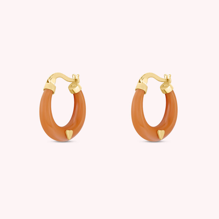 Hoops QUEEN - Orange / Gold - All earings  | Agatha