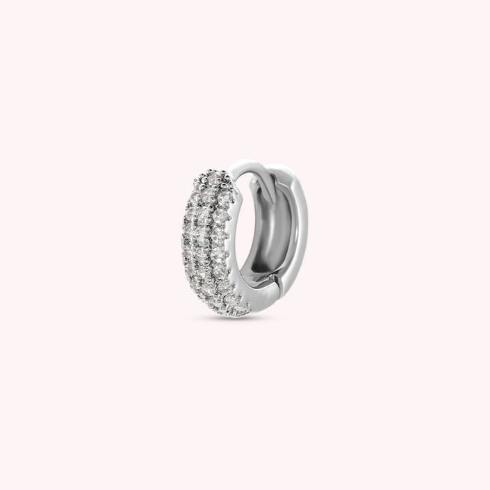 Hoop piercing TRIO - Crystal / Silver - All jewellery  | Agatha