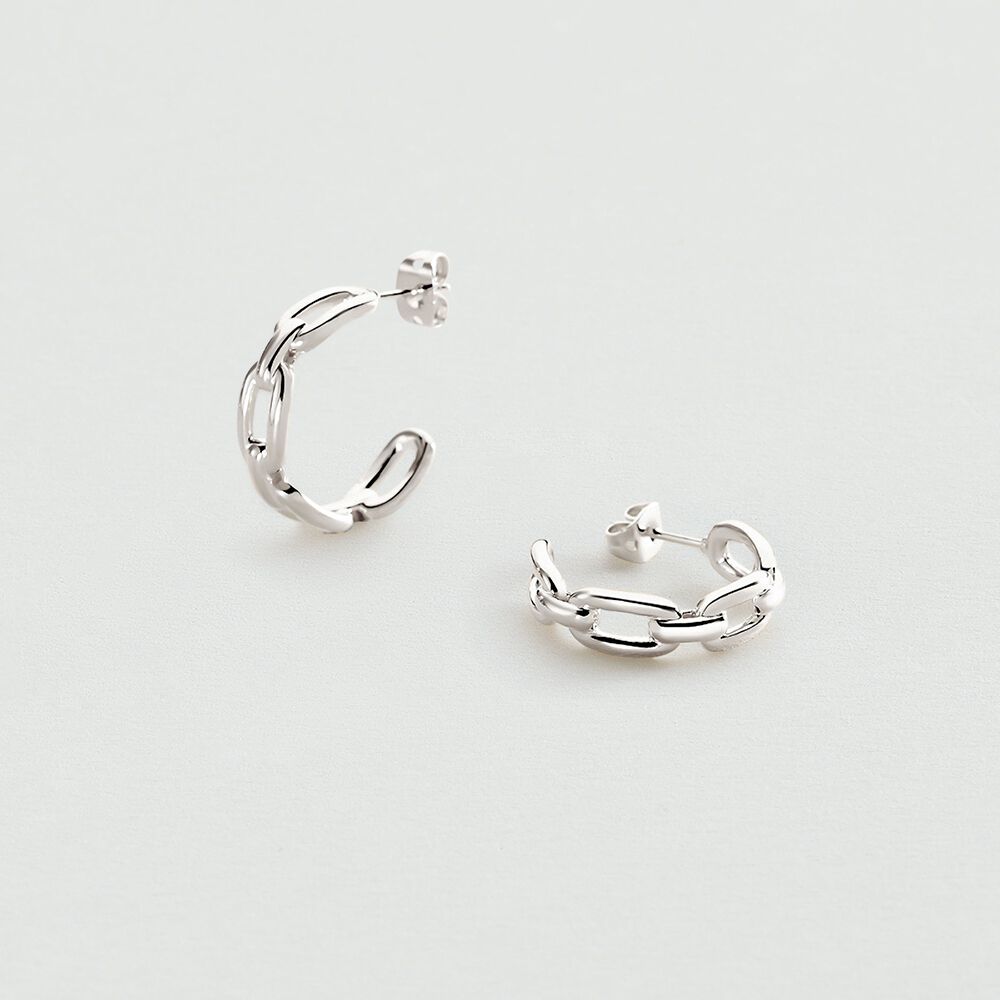 Hoops CHAIN - Silver - Earrings  | Agatha