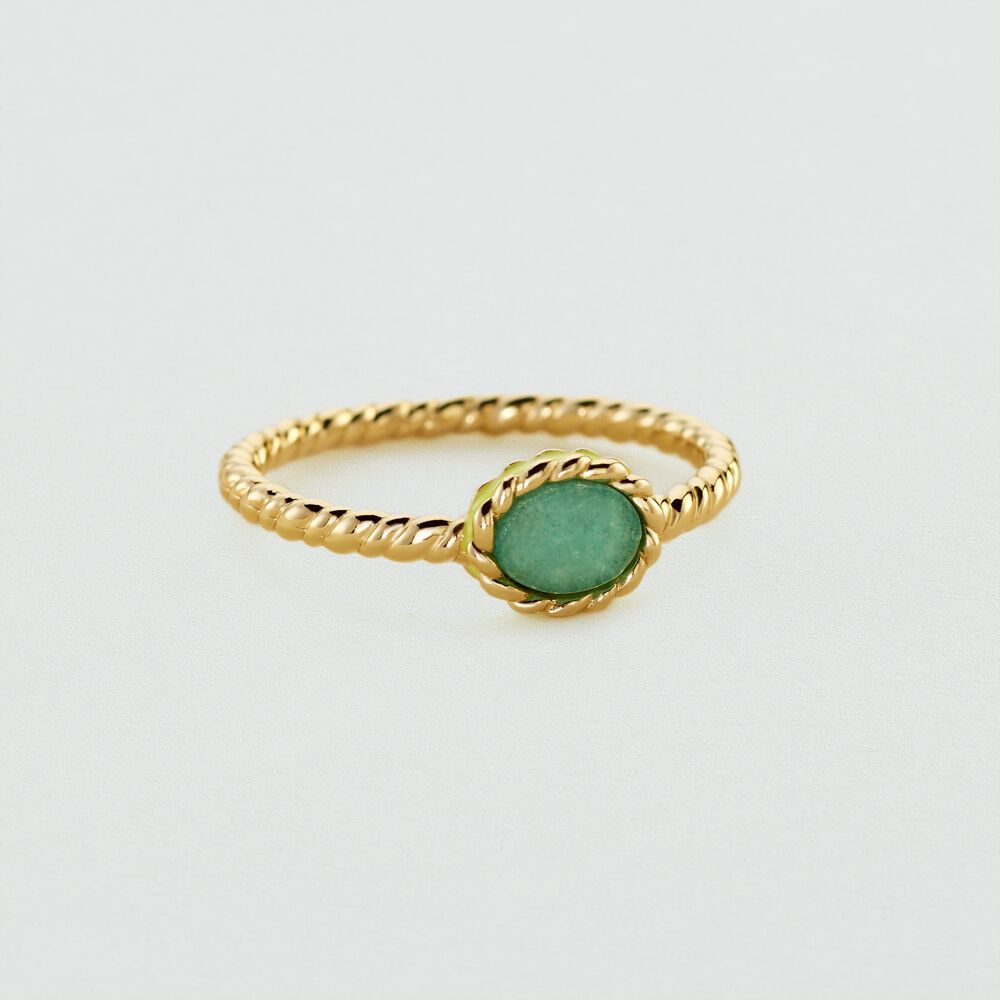 Thin ring ATMA - Amazonite/ yellow - Outlet  | Agatha