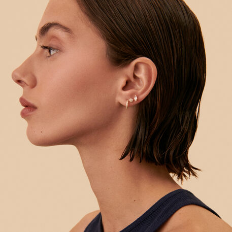 Piercing stud PARADIS - Crystal / Golden - All jewellery  | Agatha