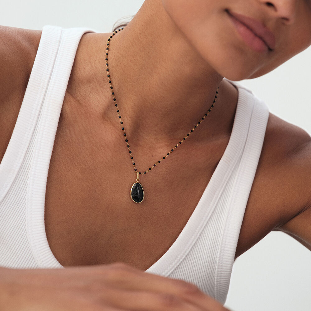 Choker necklace SMARTY - Black / Gold - Choker necklace  | Agatha