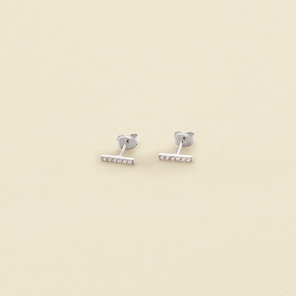 Stud earrings BARSHINE - Crystal / Silver - All earings  | Agatha