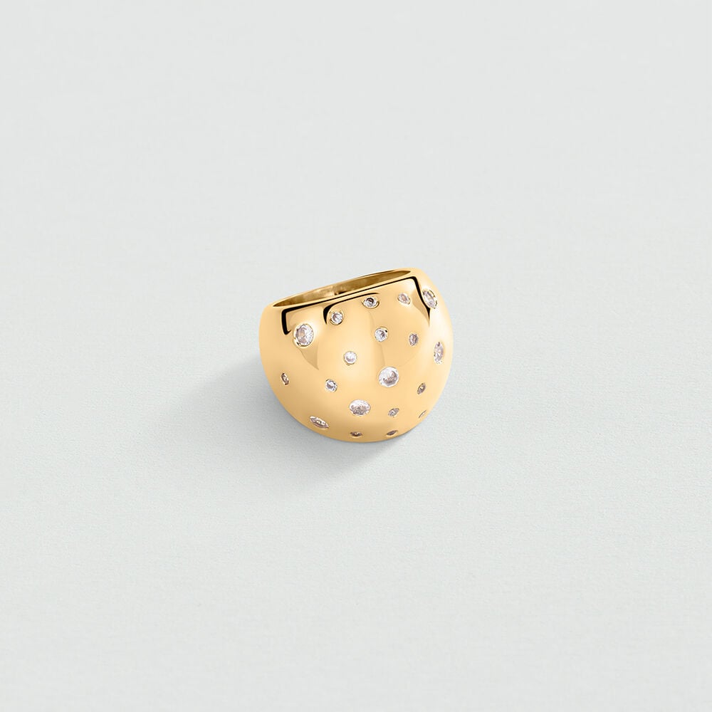 Large ring DANAE - Crystal / Golden - Large ring  | Agatha