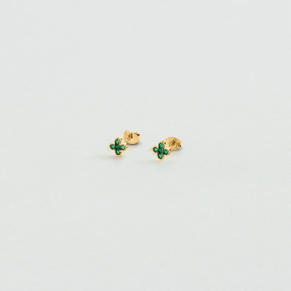 Stud earrings BELOVED - Green / Golden - Beloved  | Agatha