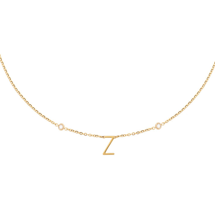 Choker necklace LETTRE Z - Crystal / Gold - AGATHA by Sara  | Agatha