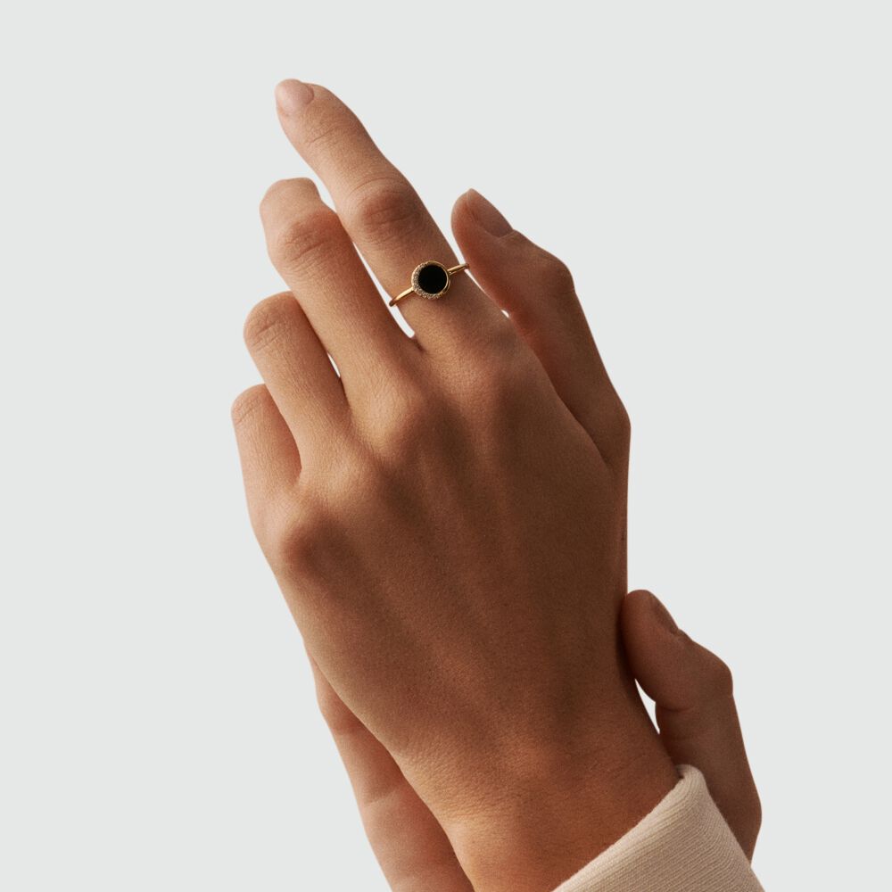 Thin ring MOONONYX - Onyx - Rings  | Agatha