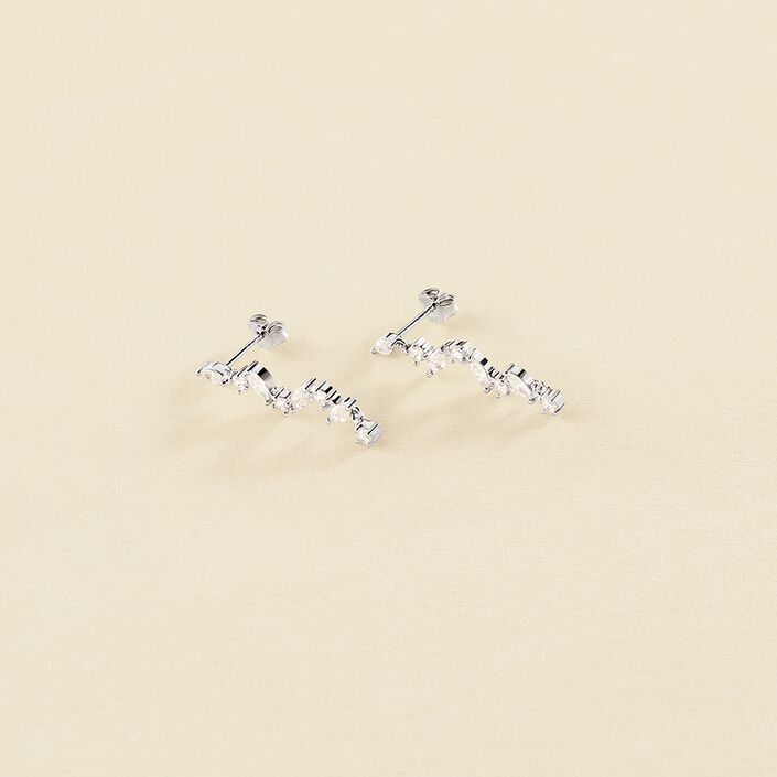 Long earrings PLEIADES - Crystal / Silver - All earings  | Agatha