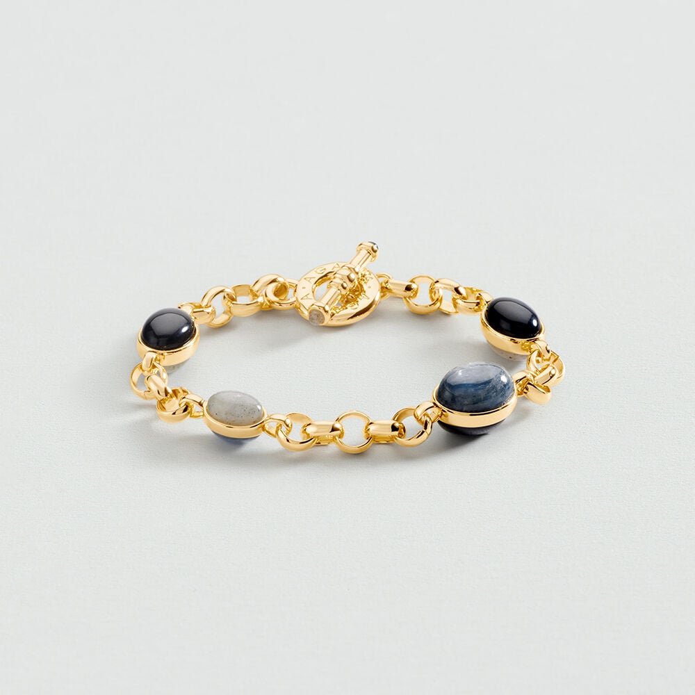 Link bracelet LA RIVIERA - Blue / Gold - Bracelets  | Agatha